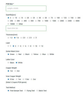 pcb making parameters